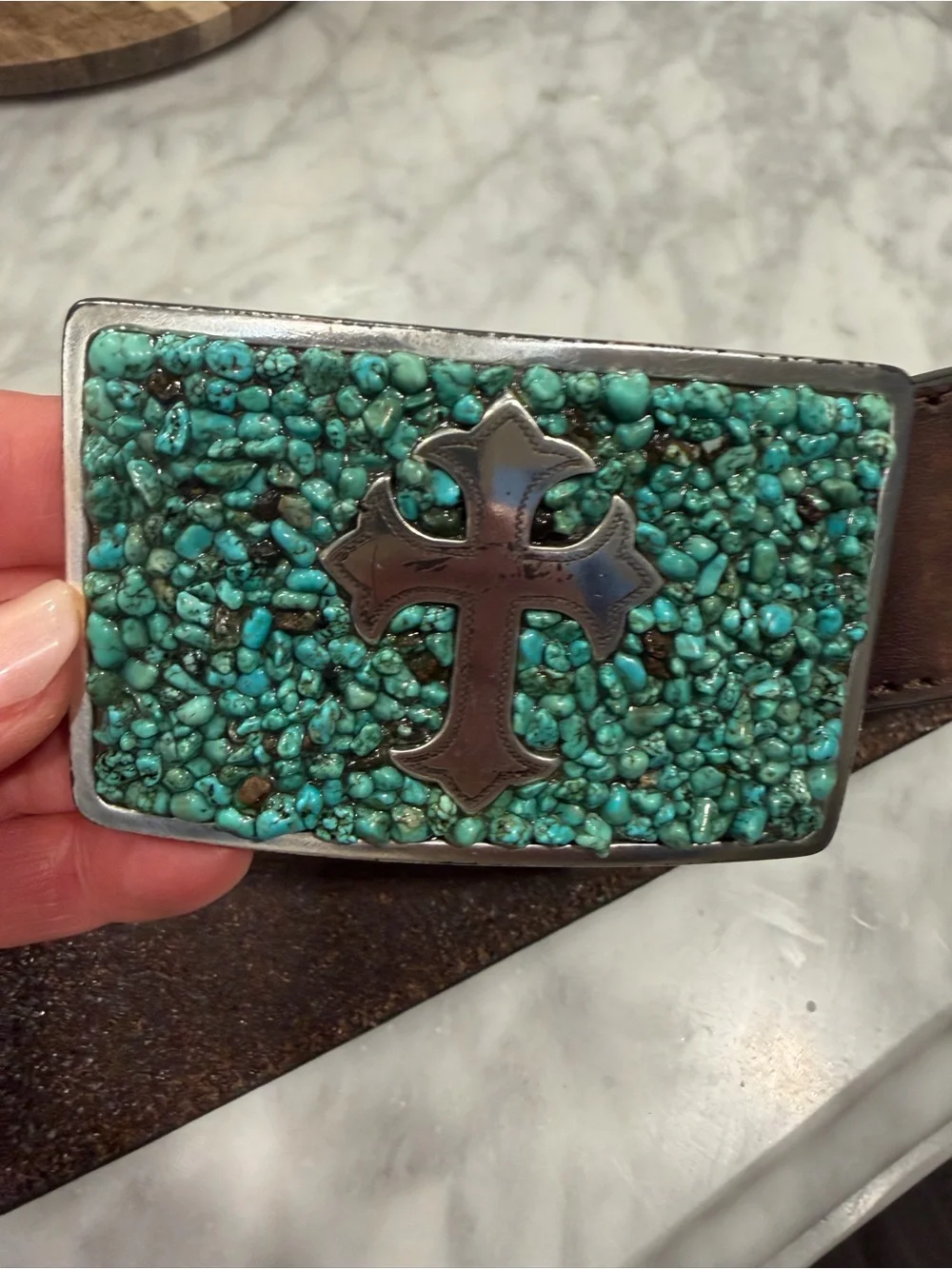 Turquoise Cross Women’s Belt - Picture 1 of 5